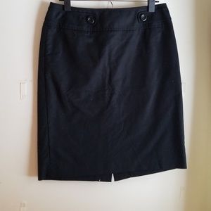 Black cotton pencil skirt
